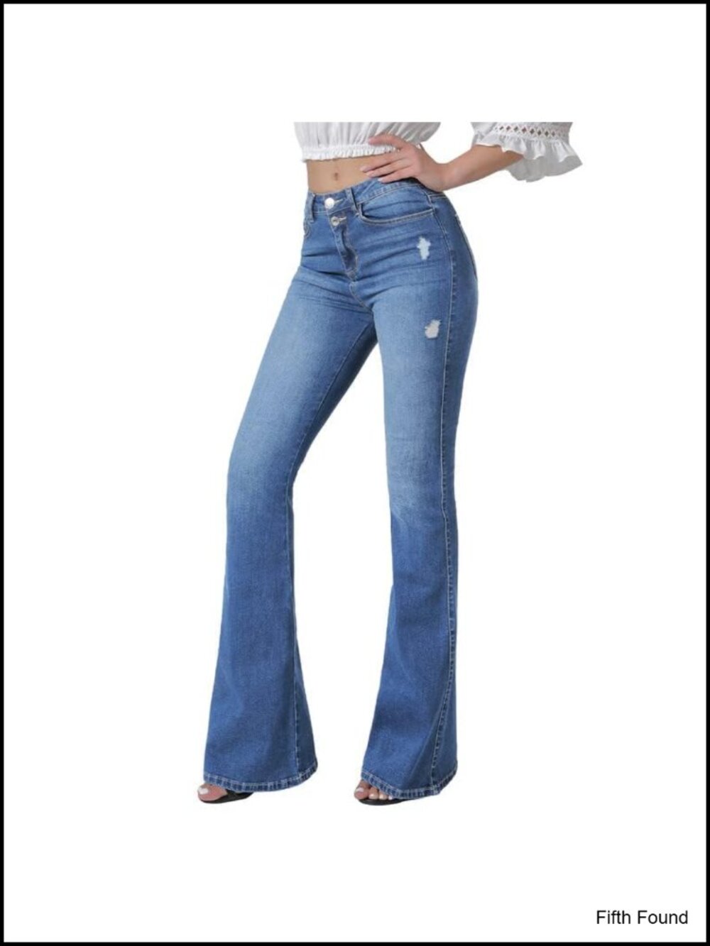 VIPONES High Waisted Flare Bell Bottom Jeans Stretchy Denim Pants